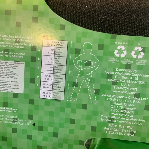 Mindcraft child’s costume. Size S. - Picture 5 of 6